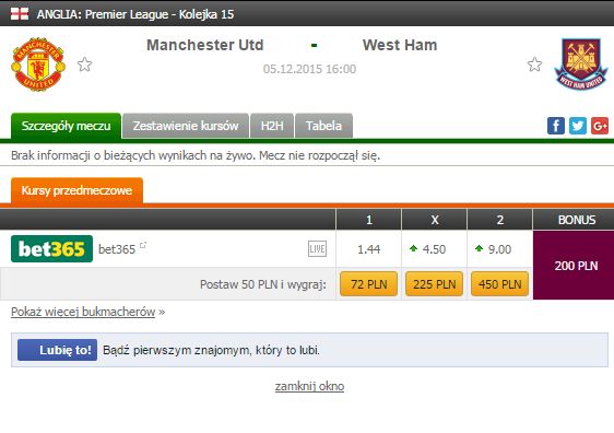 Manchester United - West Ham 2 [TYPY BUKMACHERSKIE]